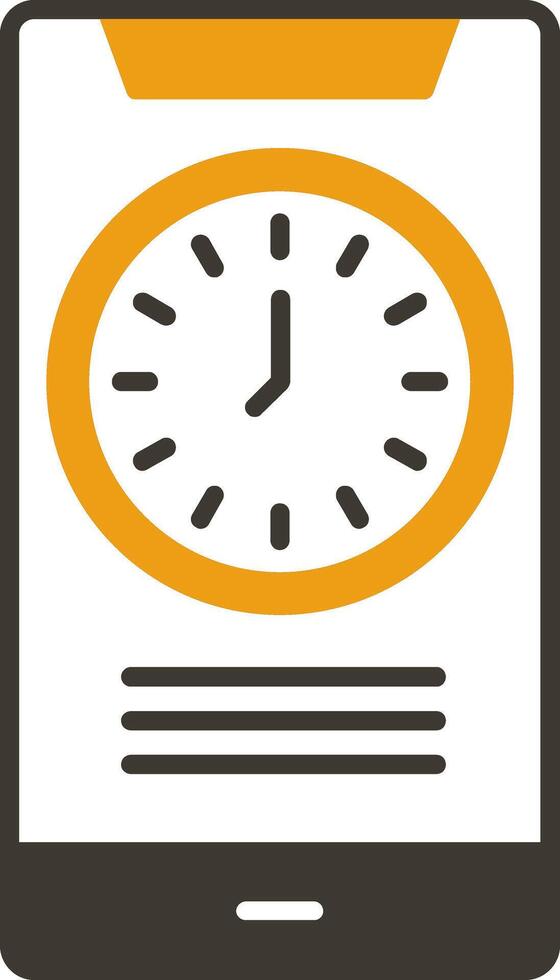 Time Glyph Two Colour Icon vector