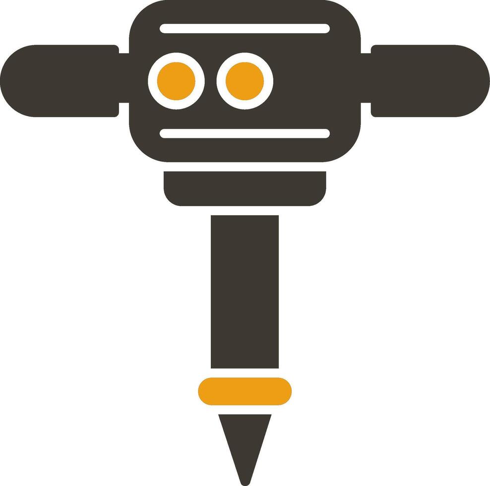 Jackhammer Glyph Two Colour Icon vector