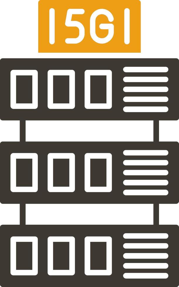 Server Glyph Two Colour Icon vector