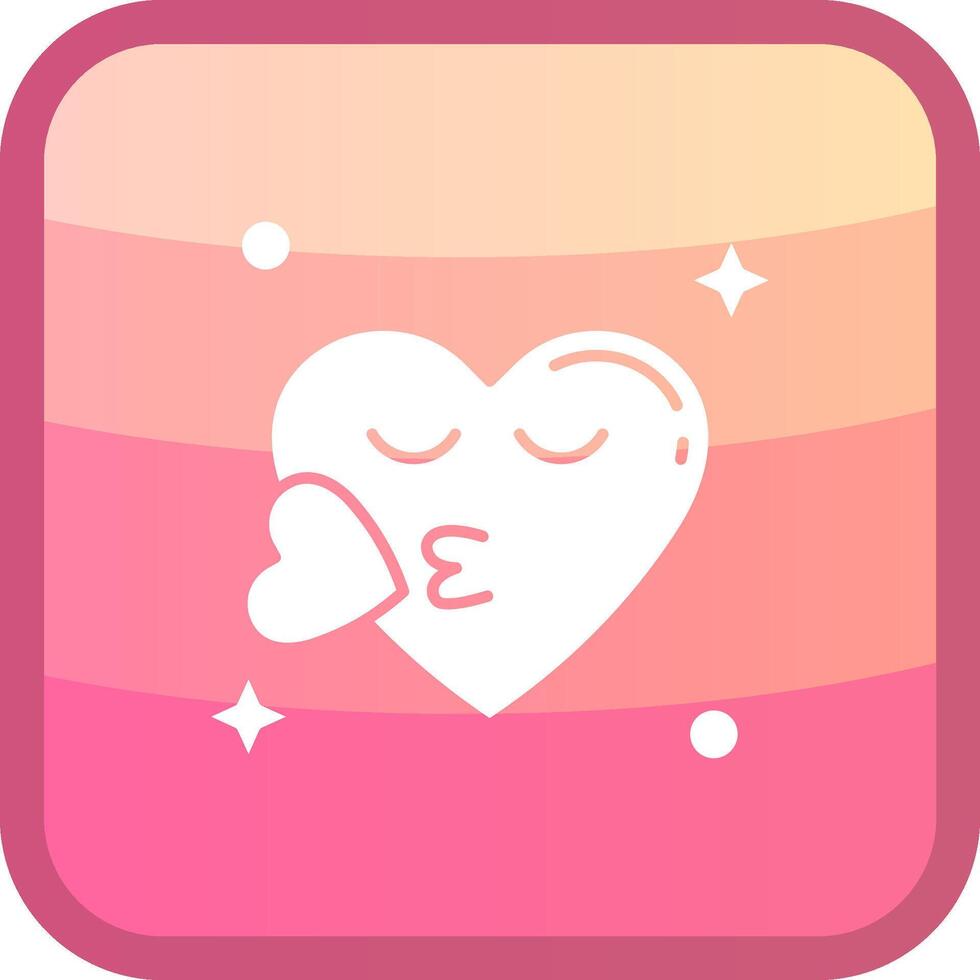 Kiss Glyph Squre Colored Icon vector