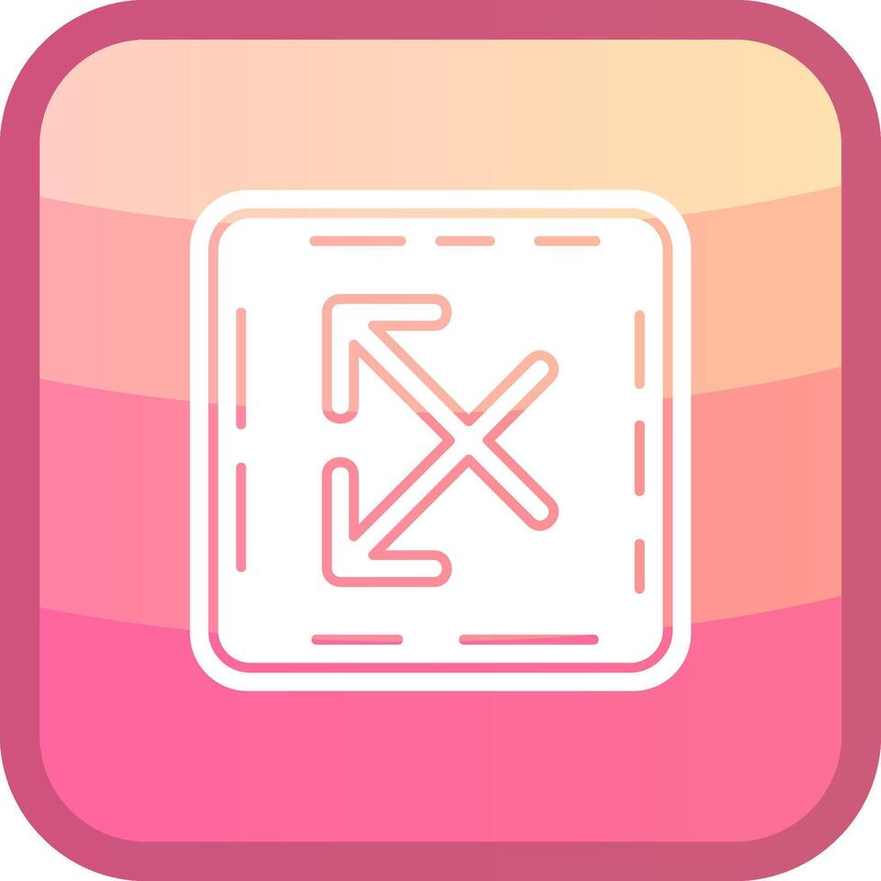 Intersect Glyph Squre Colored Icon vector