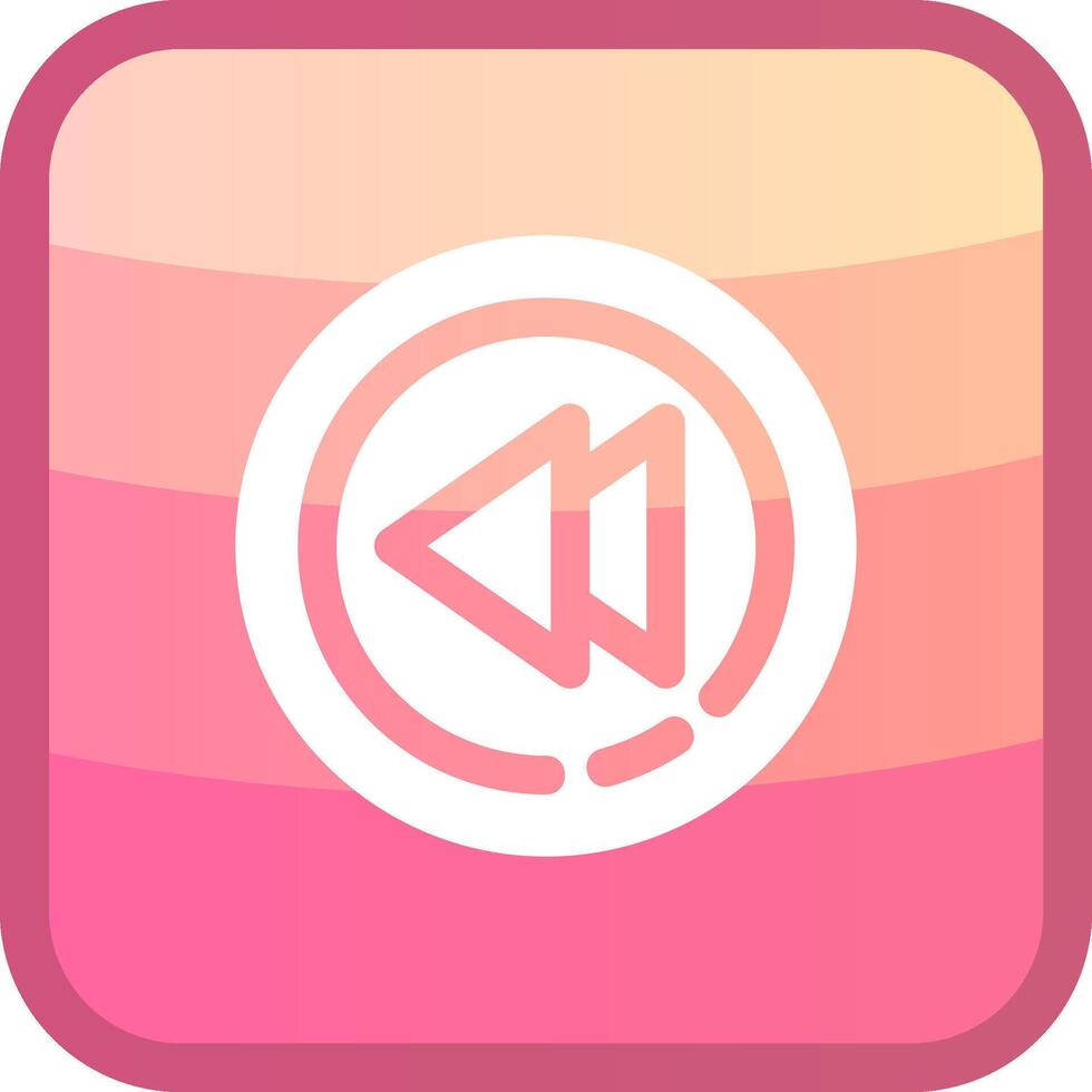 Rewind Glyph Squre Colored Icon vector