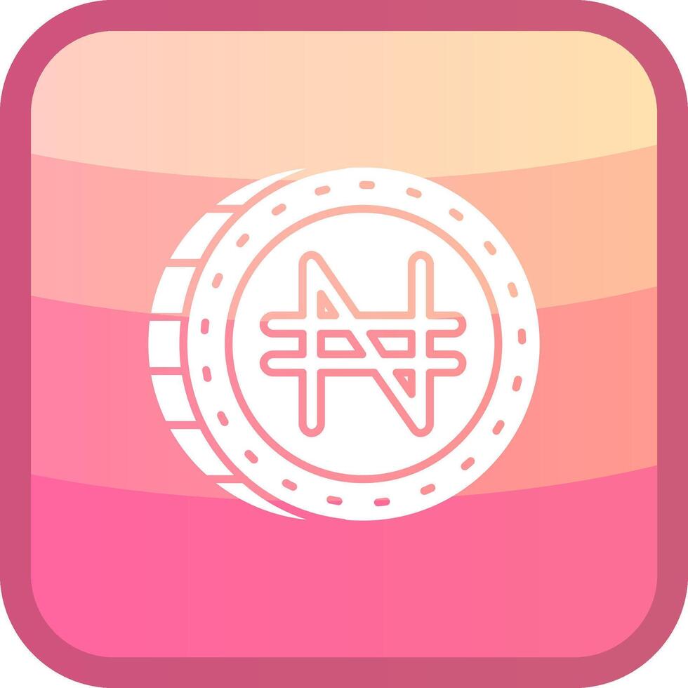 Naira Glyph Squre Colored Icon vector