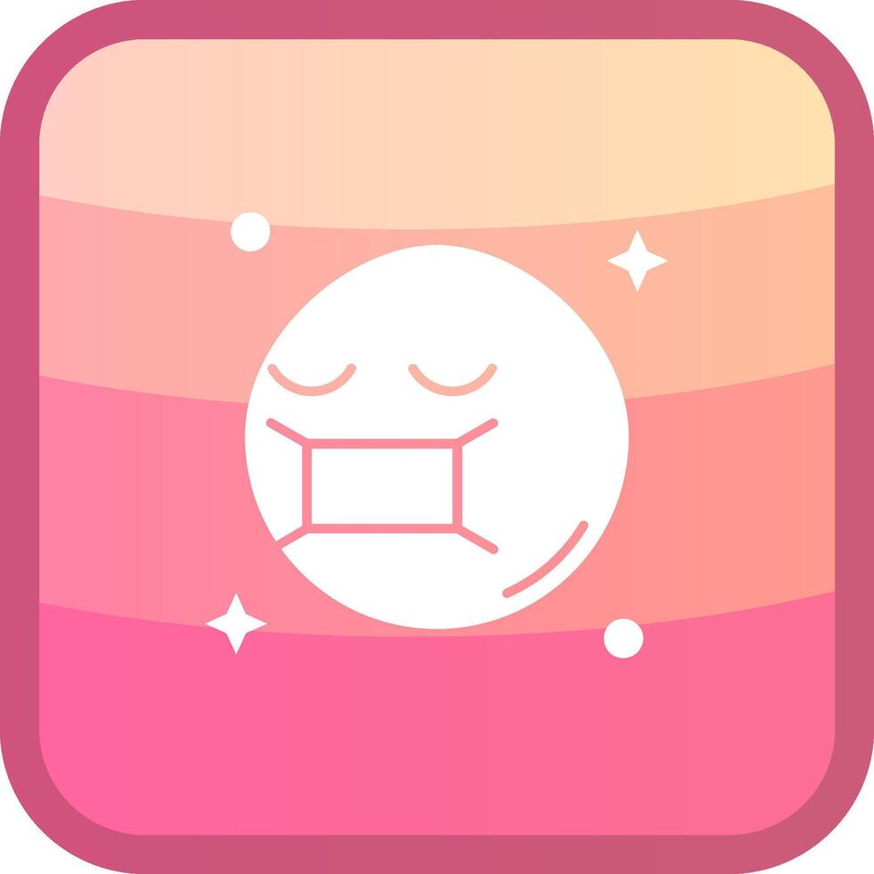 Face mask Glyph Squre Colored Icon vector