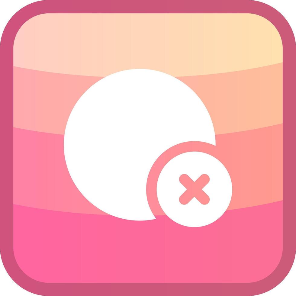 Delete circle Glyph Squre Colored Icon vector