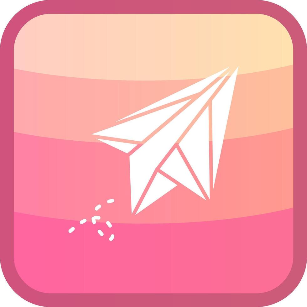 Paper plane Glyph Squre Colored Icon vector