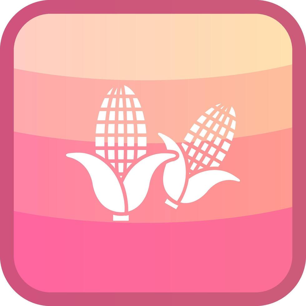 Corn Glyph Squre Colored Icon vector
