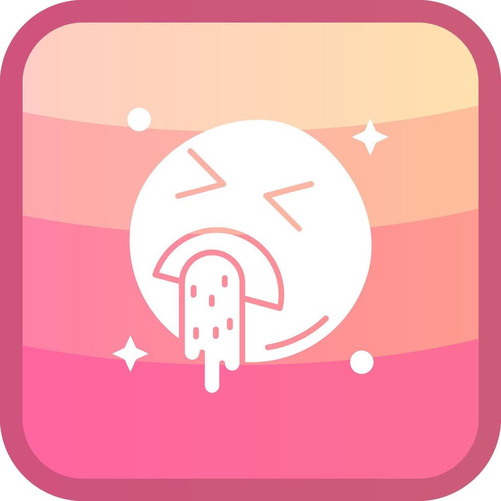 Vomit Glyph Squre Colored Icon vector