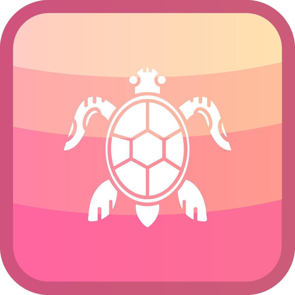 Turtle Glyph Squre Colored Icon vector