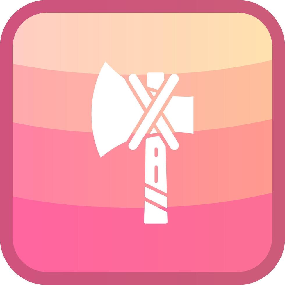 Axe Glyph Squre Colored Icon vector