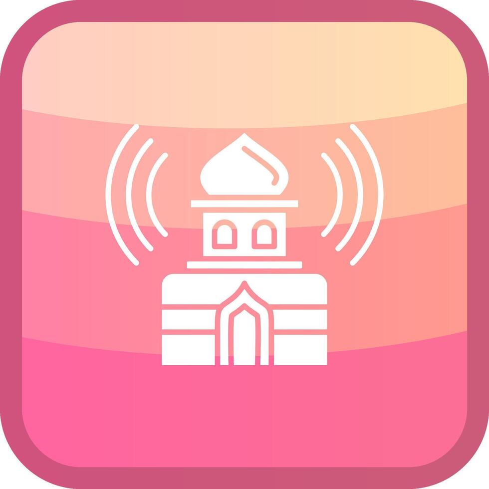 Adhan Glyph Squre Colored Icon vector