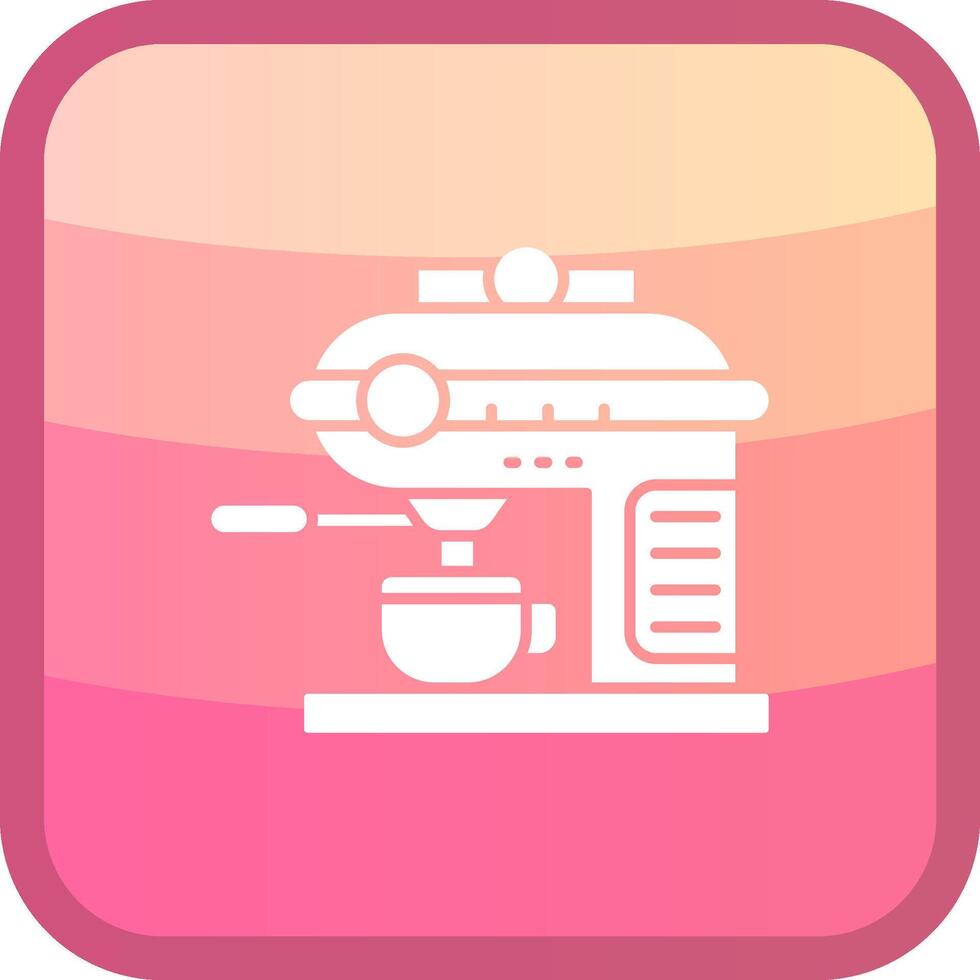 Coffee machine Glyph Squre Colored Icon vector