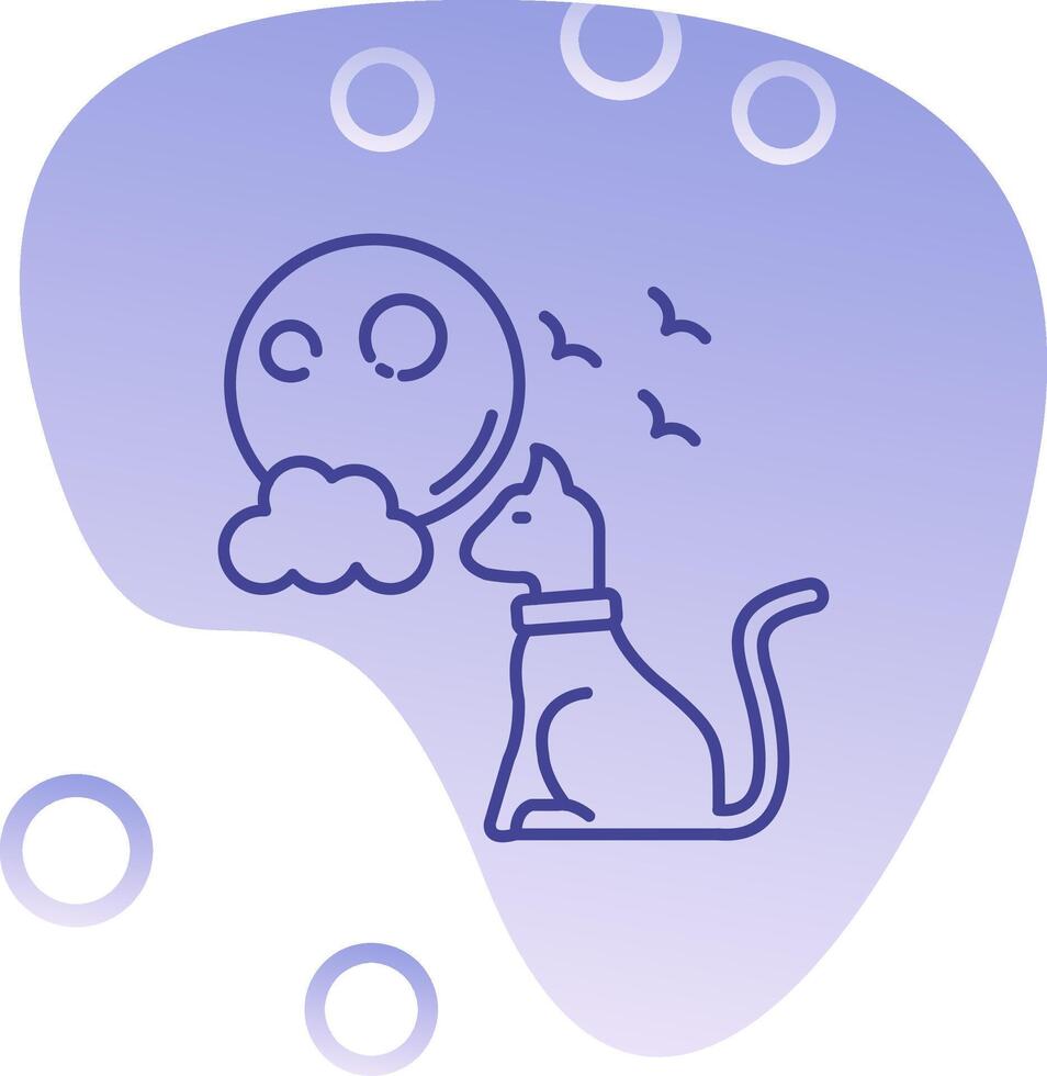 Black cat Gradient Bubble Icon vector
