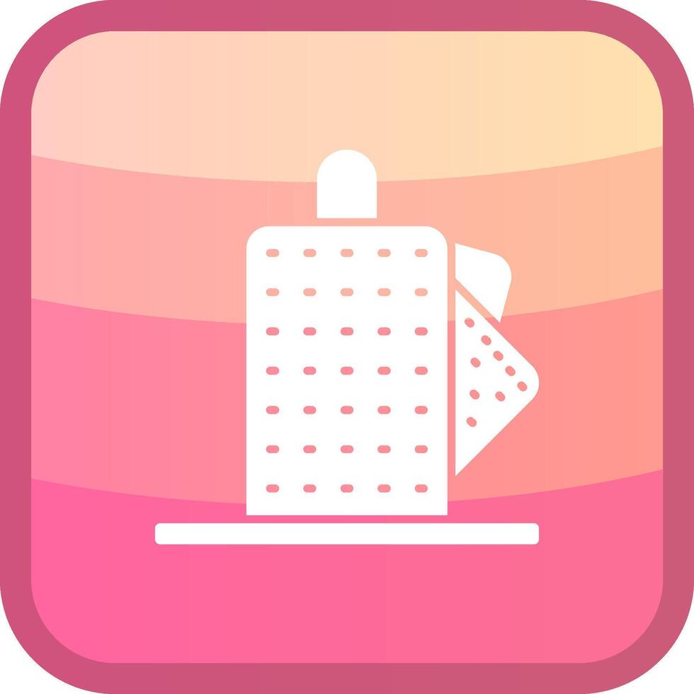 Kitchen Roll Glyph Squre Colored Icon vector