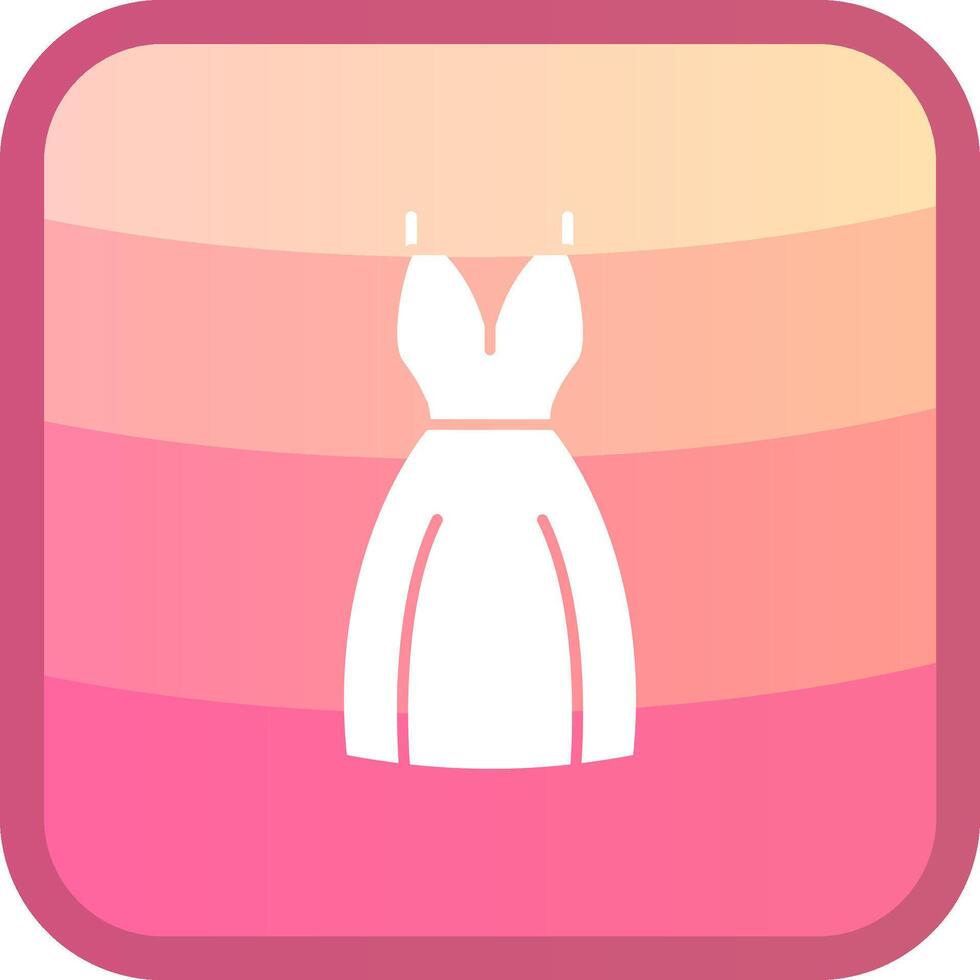 Evening dress Glyph Squre Colored Icon vector