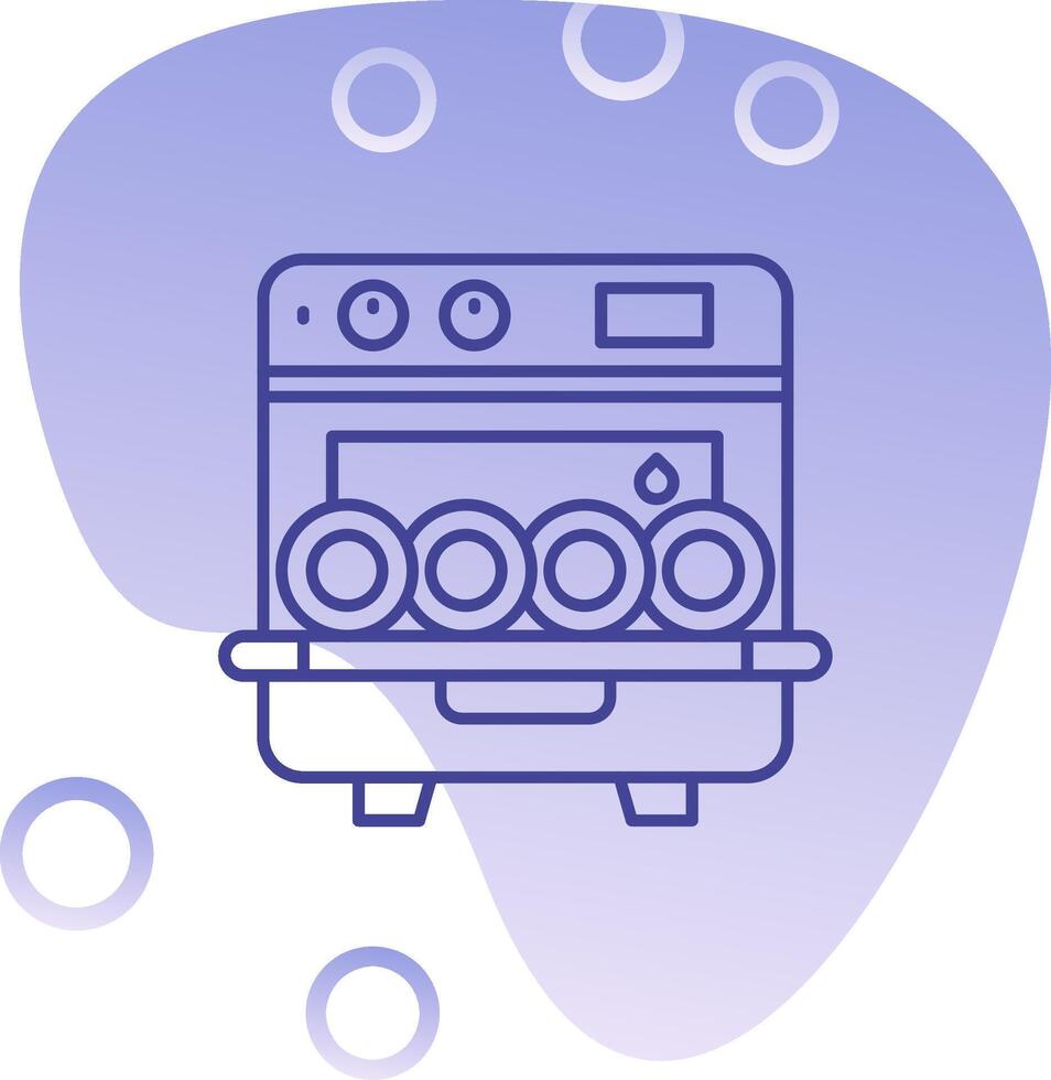 Dishwasher Gradient Bubble Icon vector