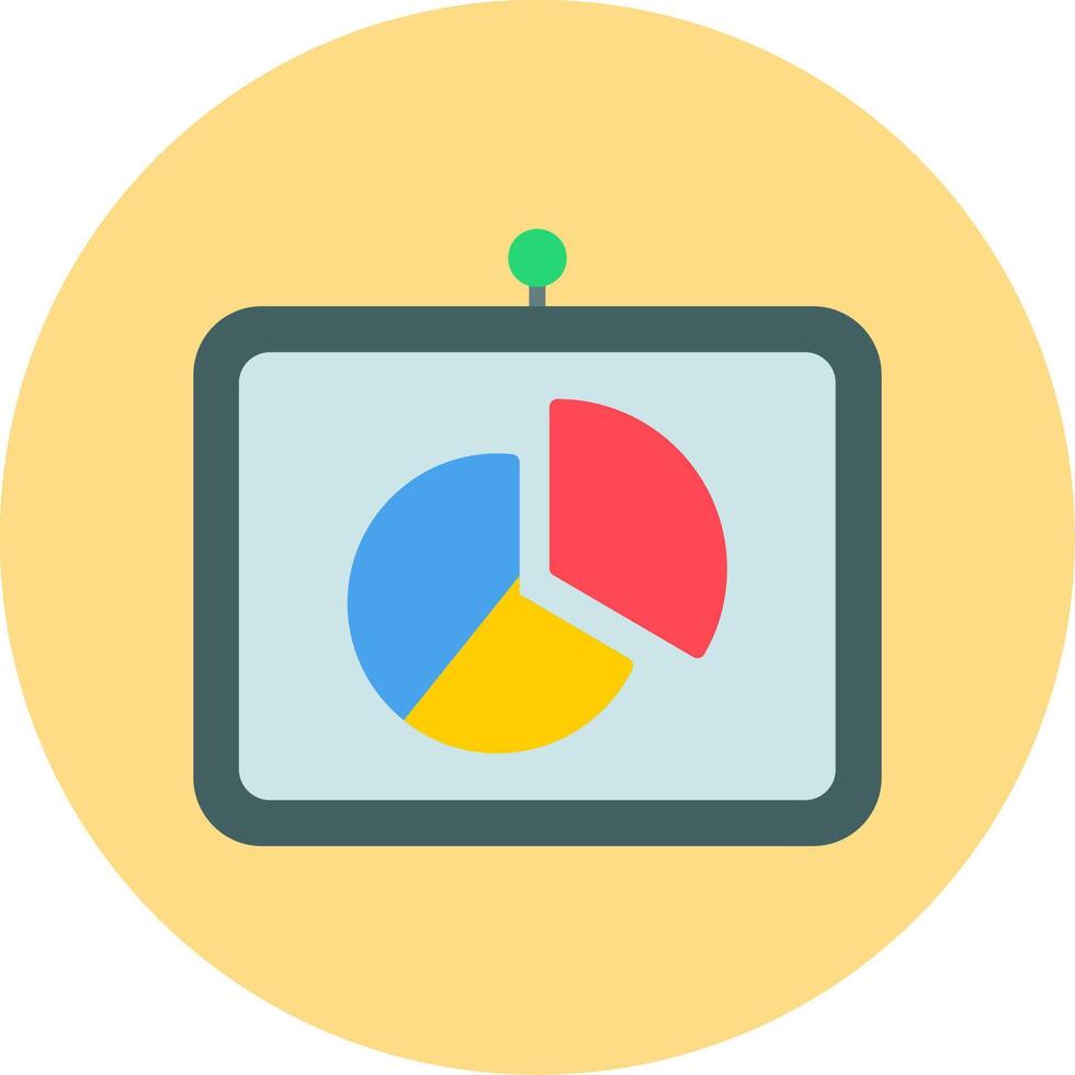 Pie Chart Flat Circle Icon vector