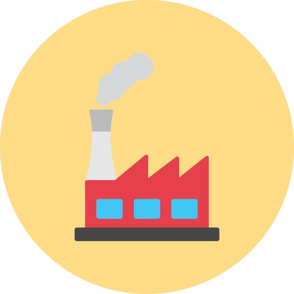 Power Plant Flat Circle Icon vector