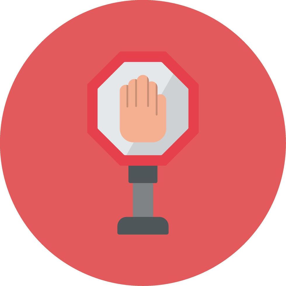 Stop Sign Flat Circle Icon vector