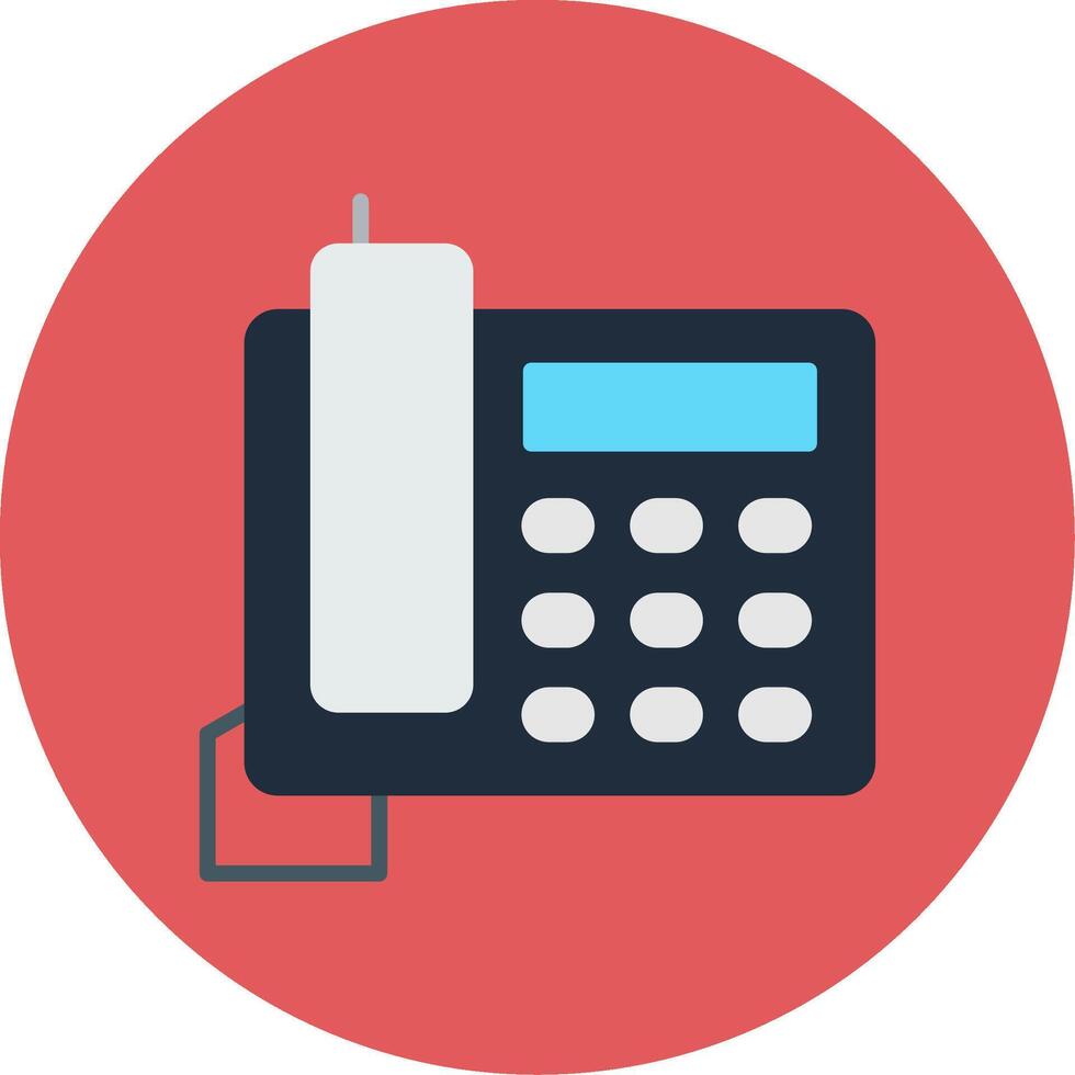 Telephone Flat Circle Icon vector