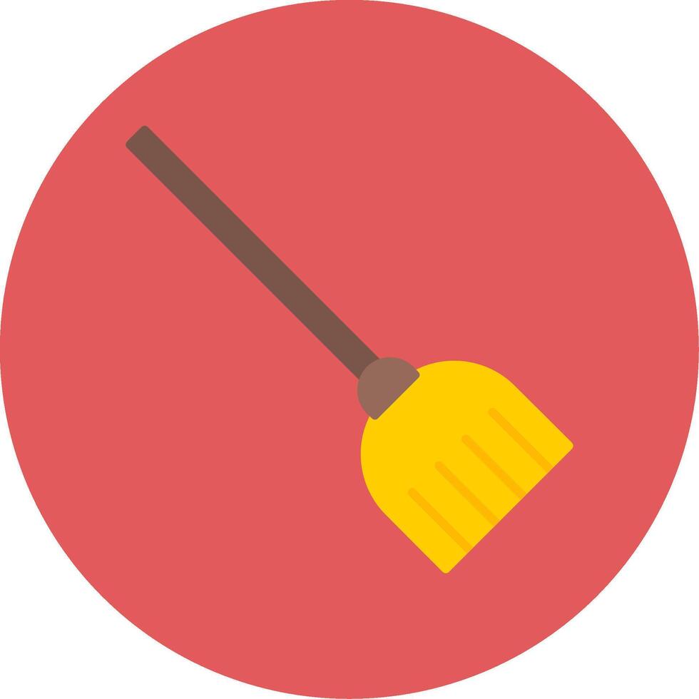 Broom Flat Circle Icon vector