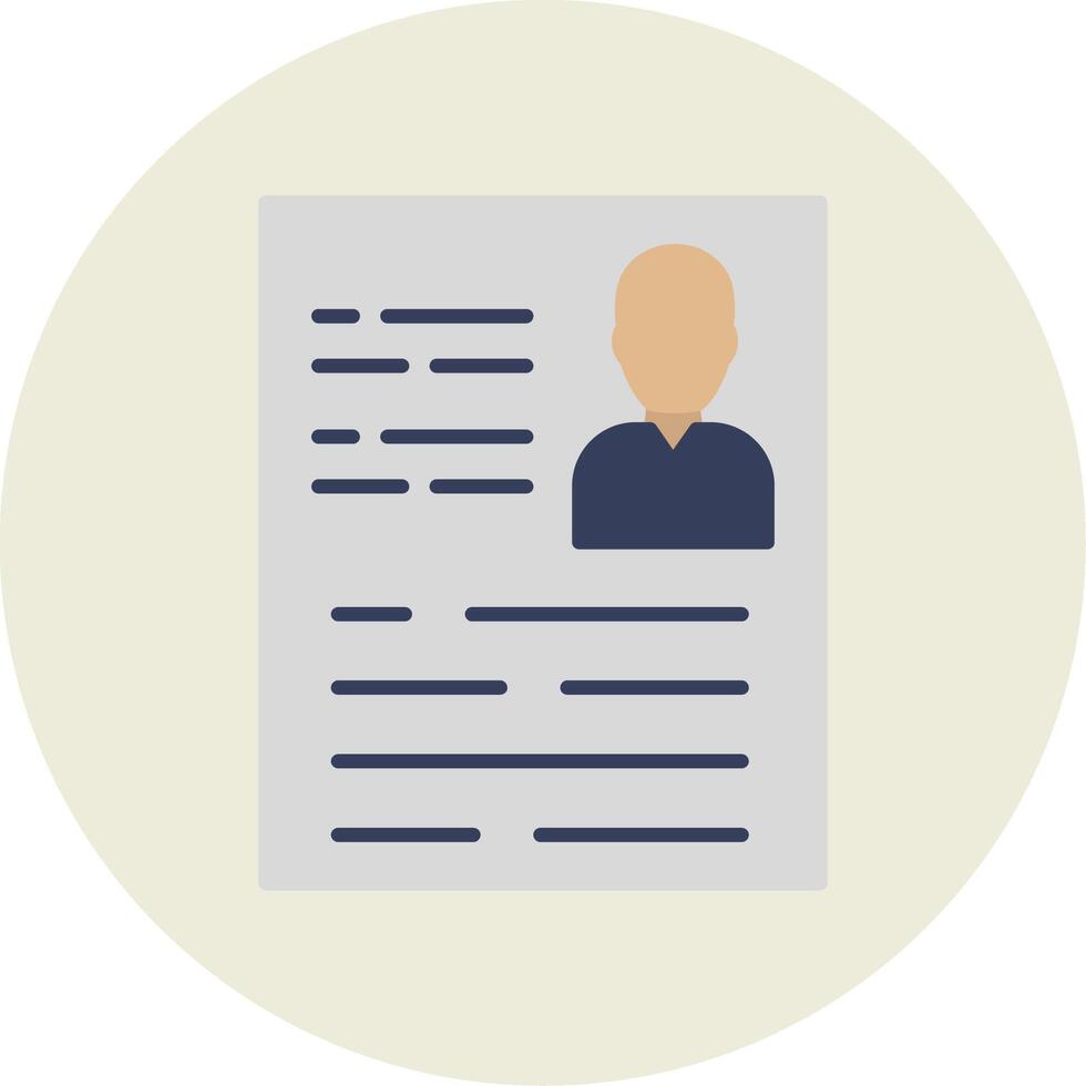 Resume Flat Circle Icon vector