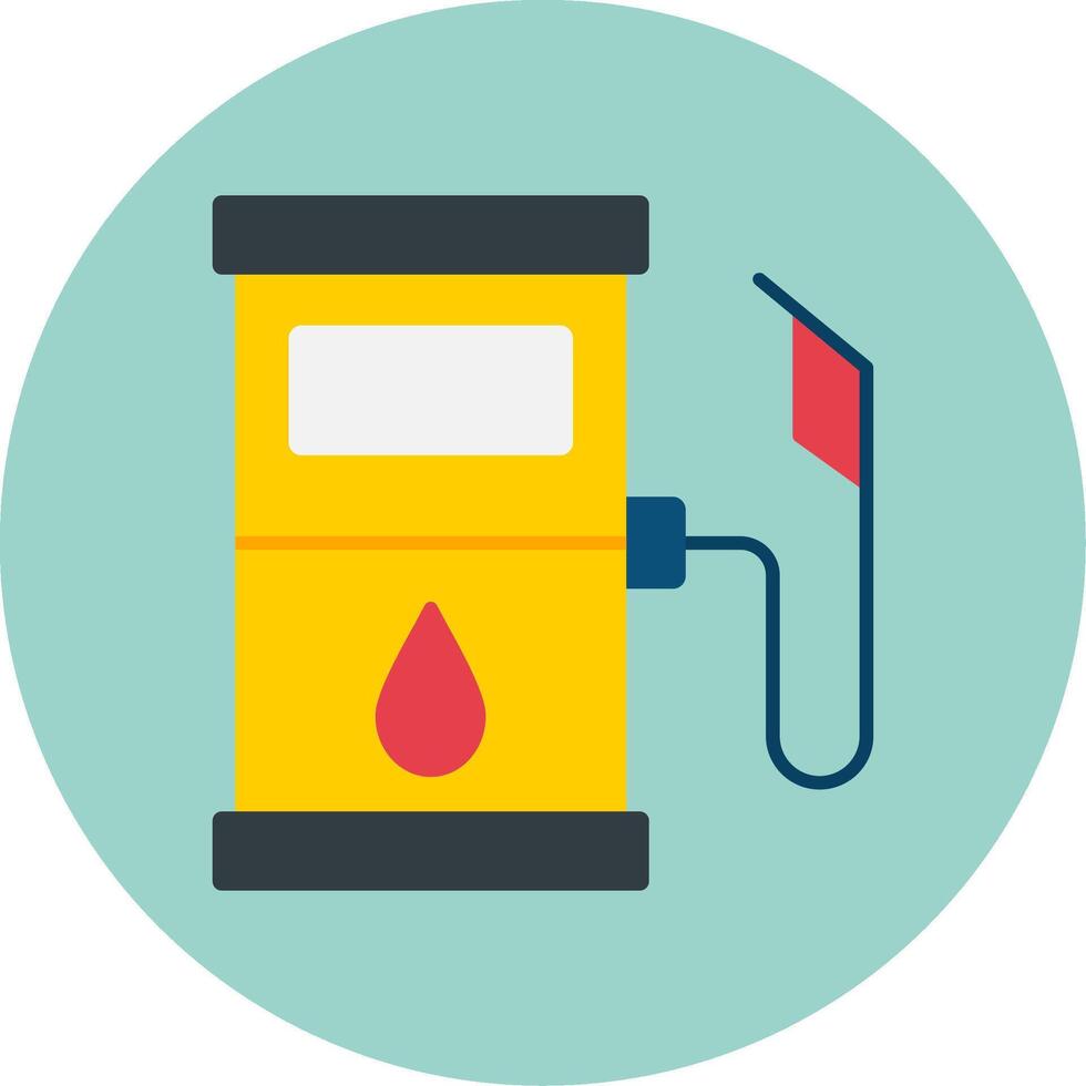 combustible estación plano circulo icono vector