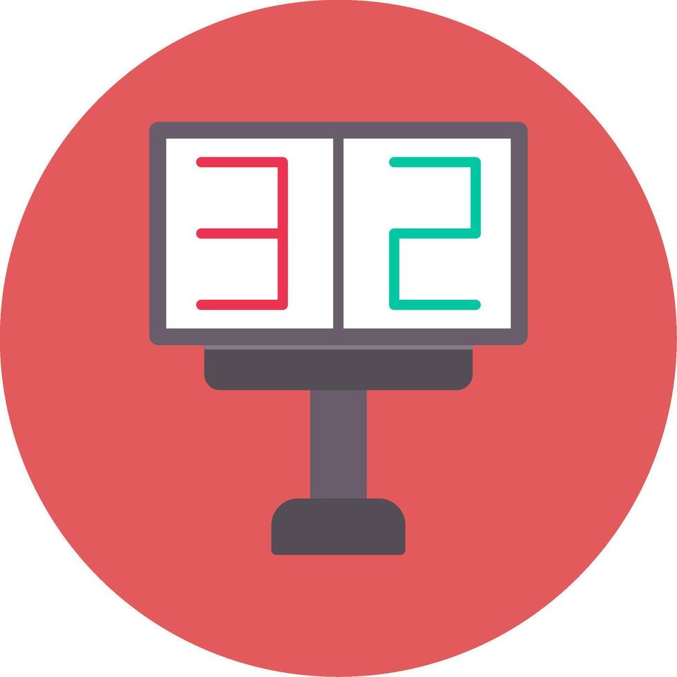 Scoreboard Flat Circle Icon vector