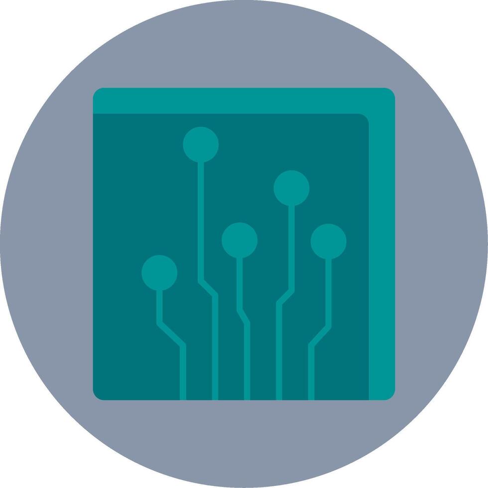 Circuit Flat Circle Icon vector