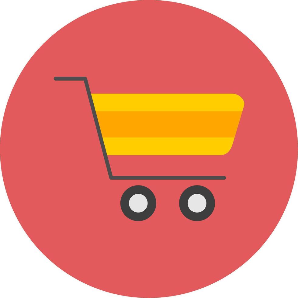 Trolley Flat Circle Icon vector