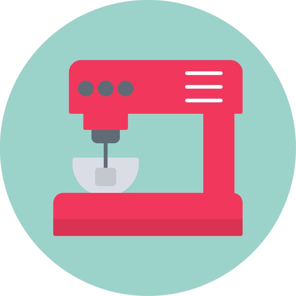 Electric Mixer Flat Circle Icon vector