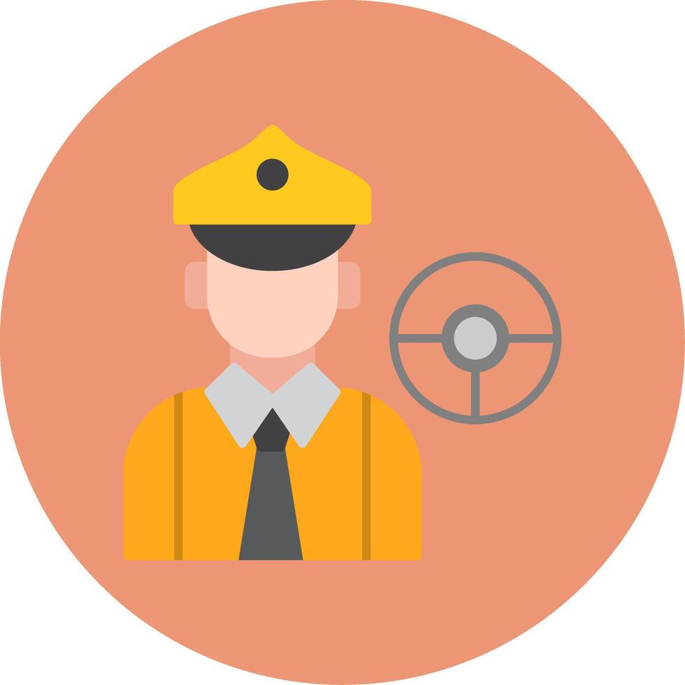 Driver Flat Circle Icon vector