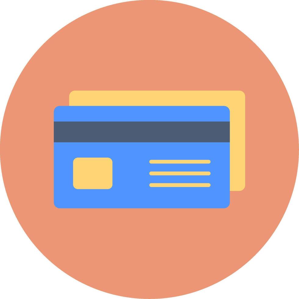 Debit Card Flat Circle Icon vector