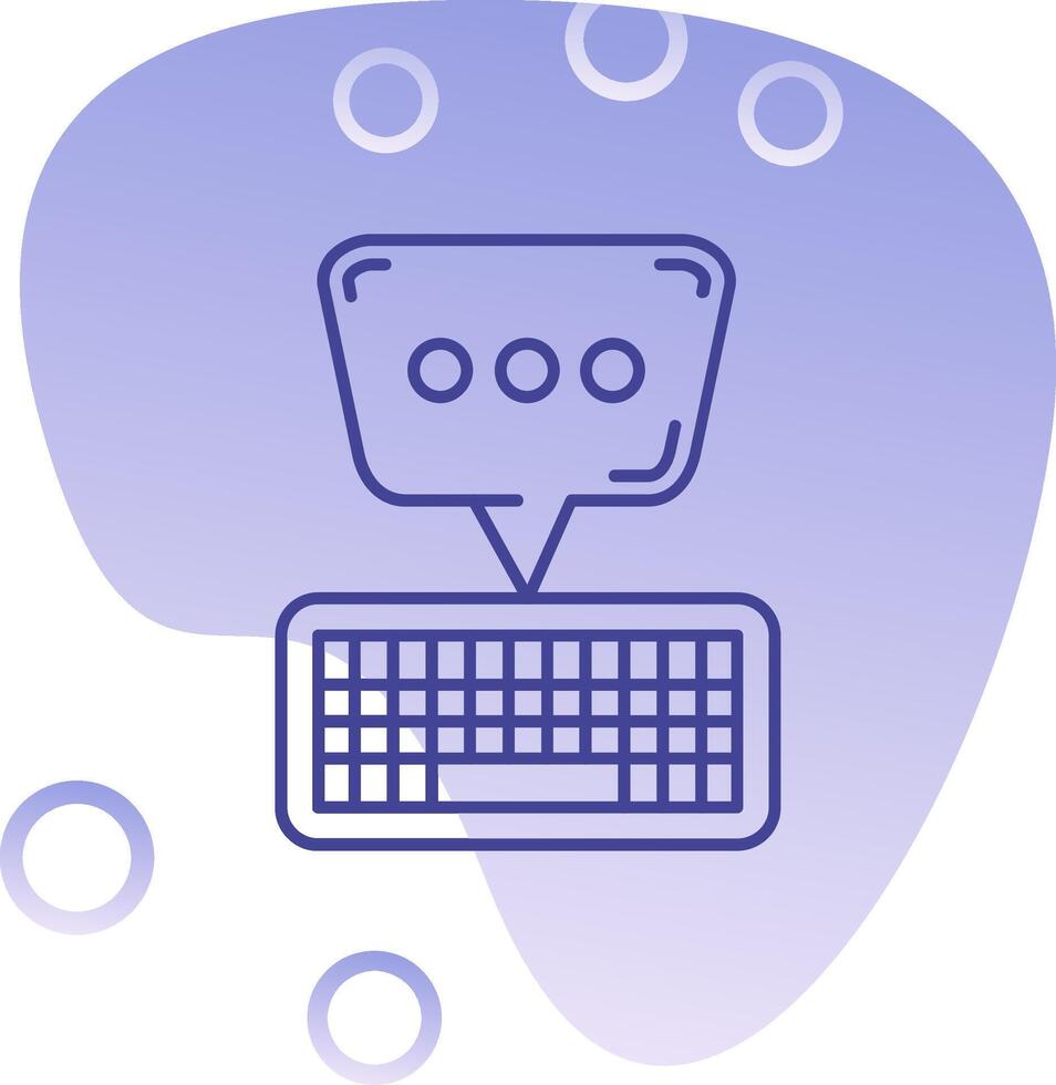 teclado degradado burbuja icono vector