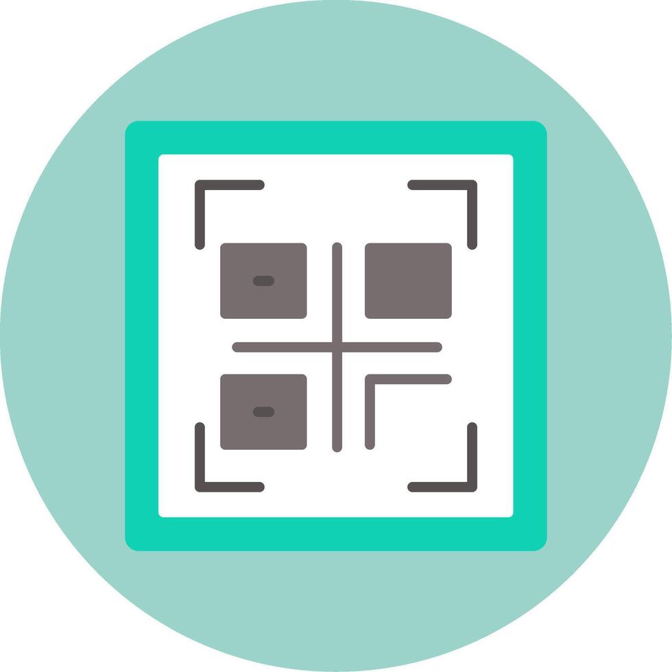 Qr Code Flat Circle Icon vector