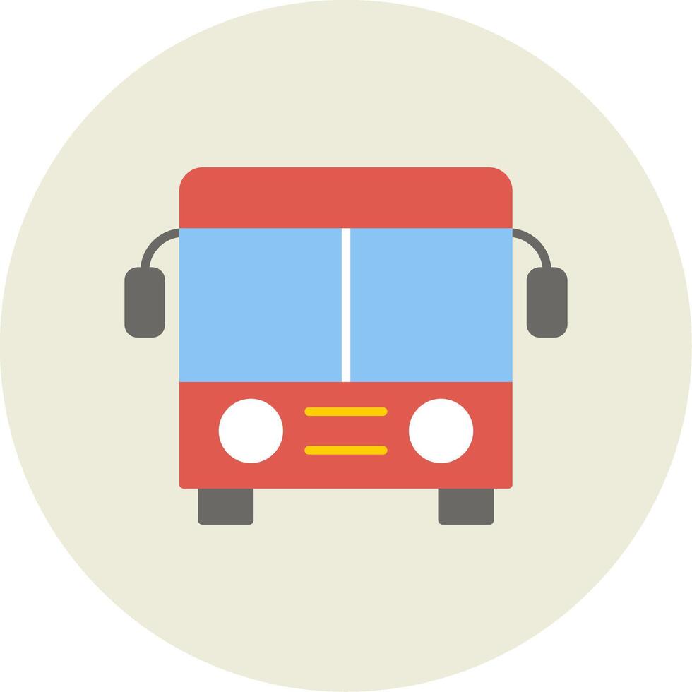 autobús plano circulo icono vector