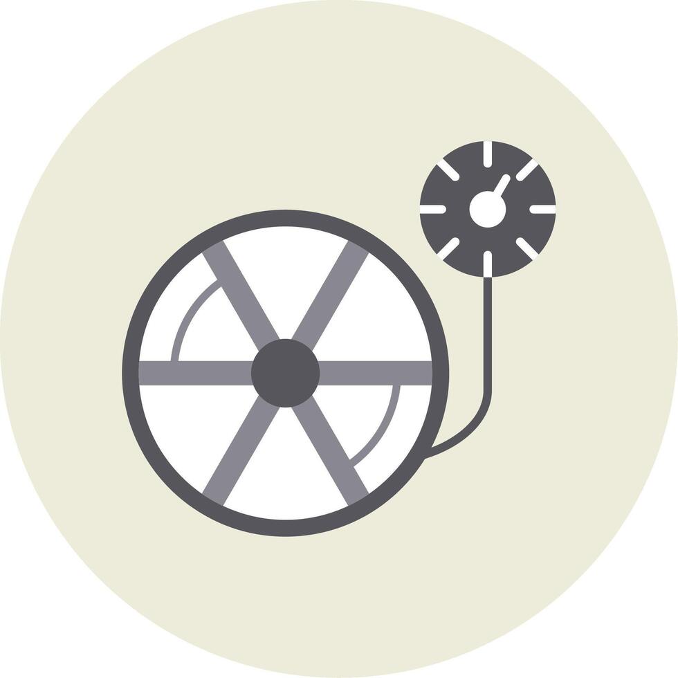 Tire Pressure Flat Circle Icon vector