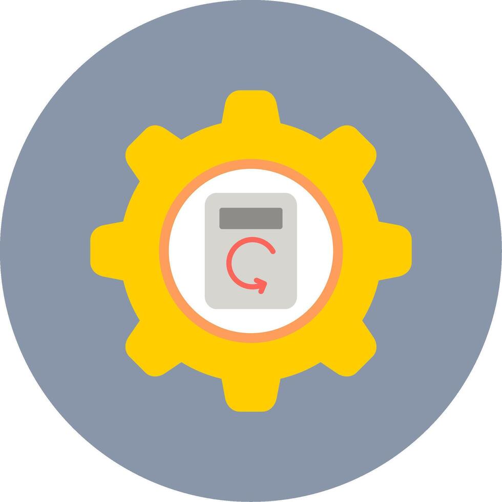 Process Data Flat Circle Icon vector
