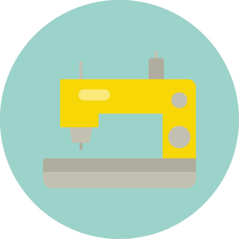 Sewing Machine Flat Circle Icon vector