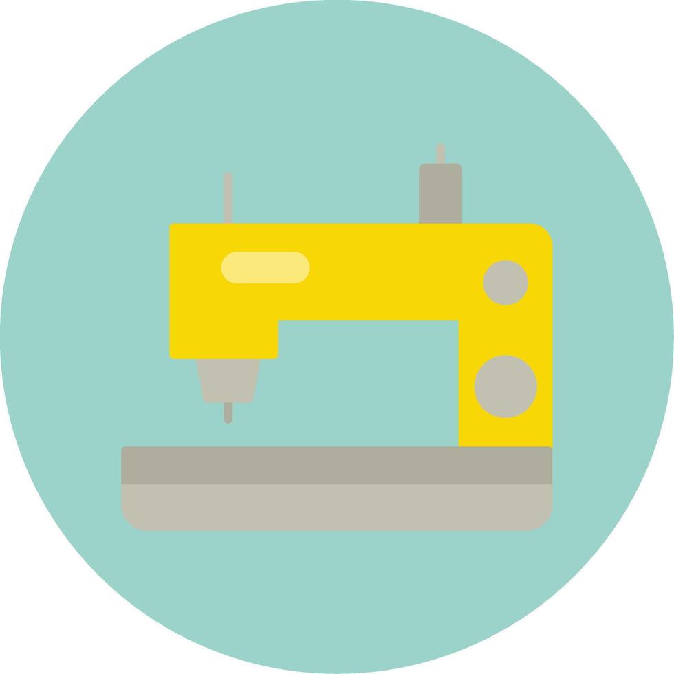 Sewing Machine Flat Circle Icon vector