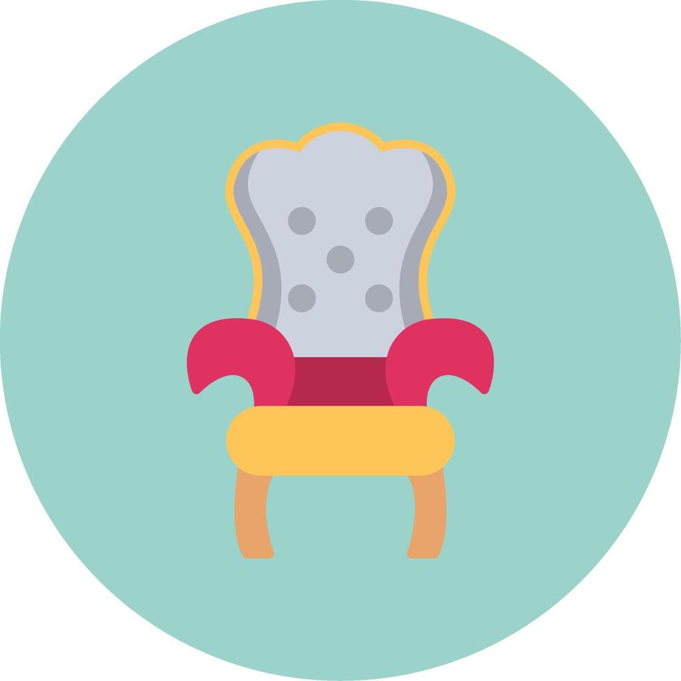 Throne Flat Circle Icon vector