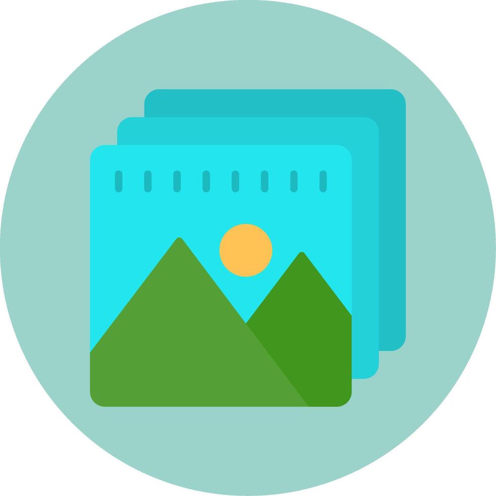 Picture Flat Circle Icon vector