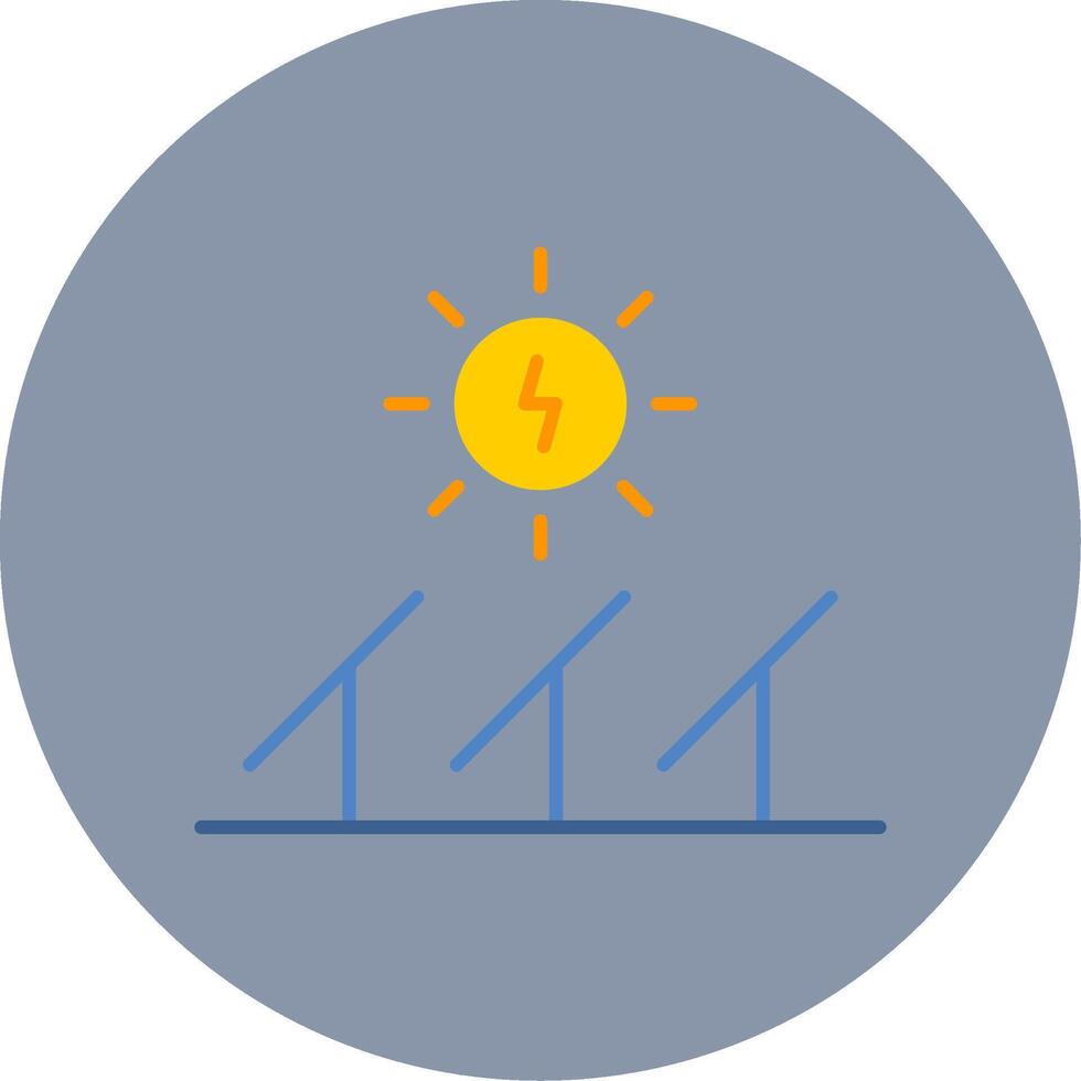 Solar Energy Flat Circle Icon vector