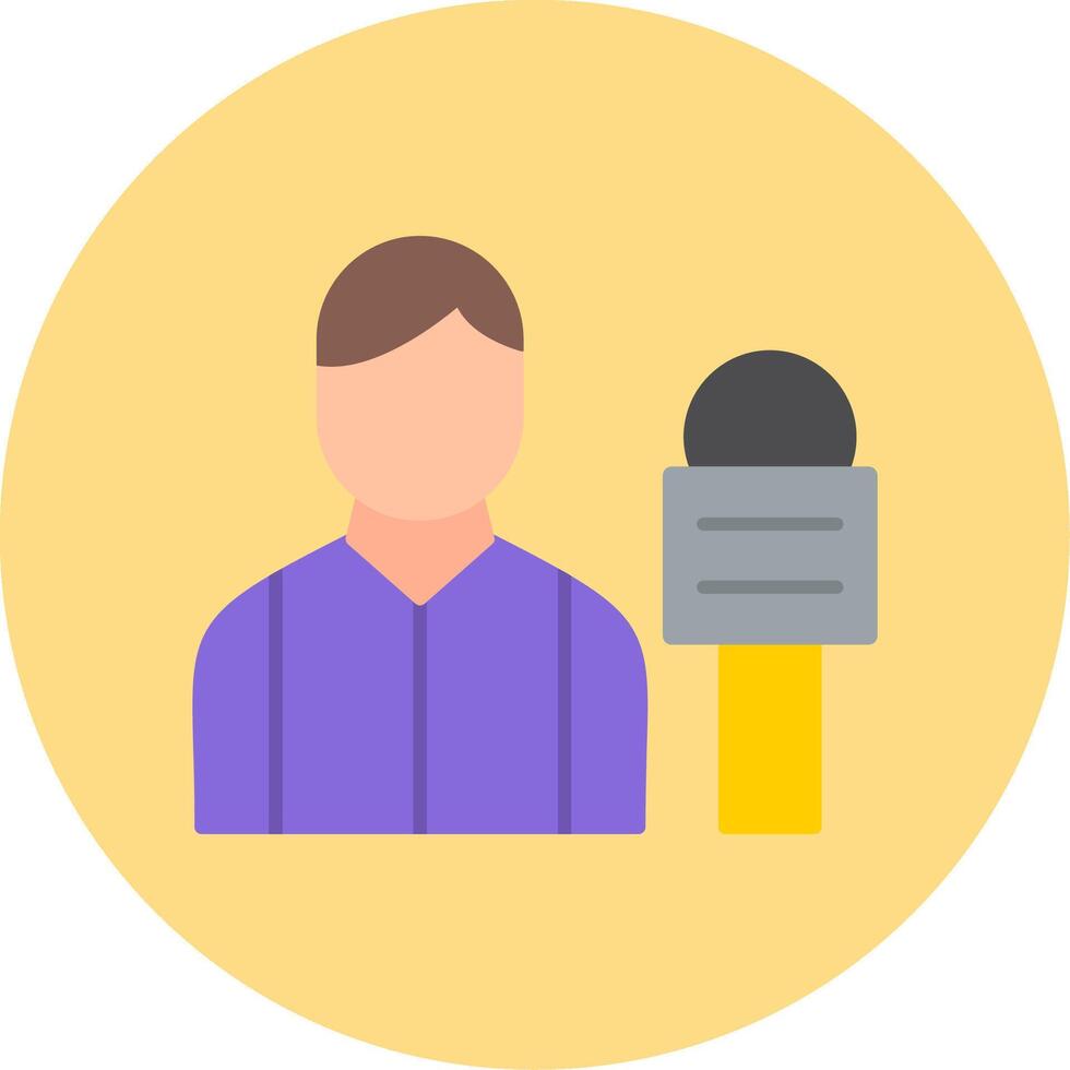 Reporter Flat Circle Icon vector