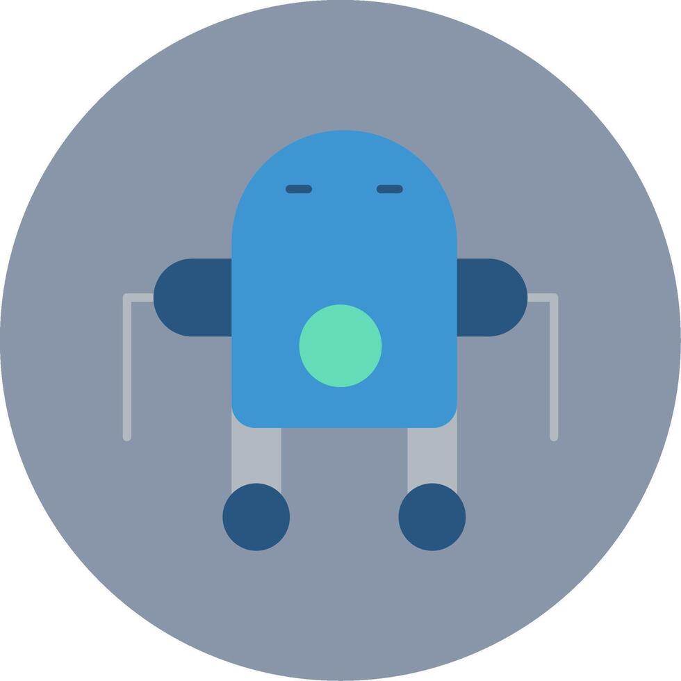 robot plano circulo icono vector