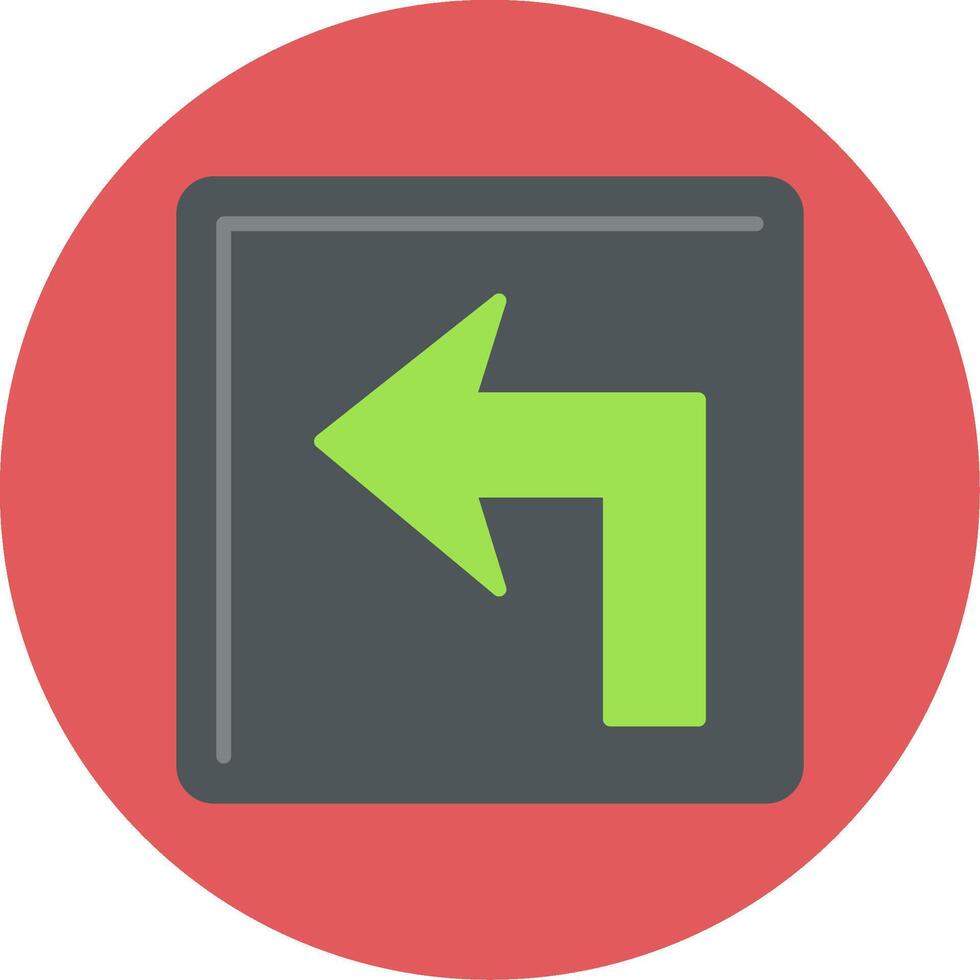 Turn Left Flat Circle Icon vector