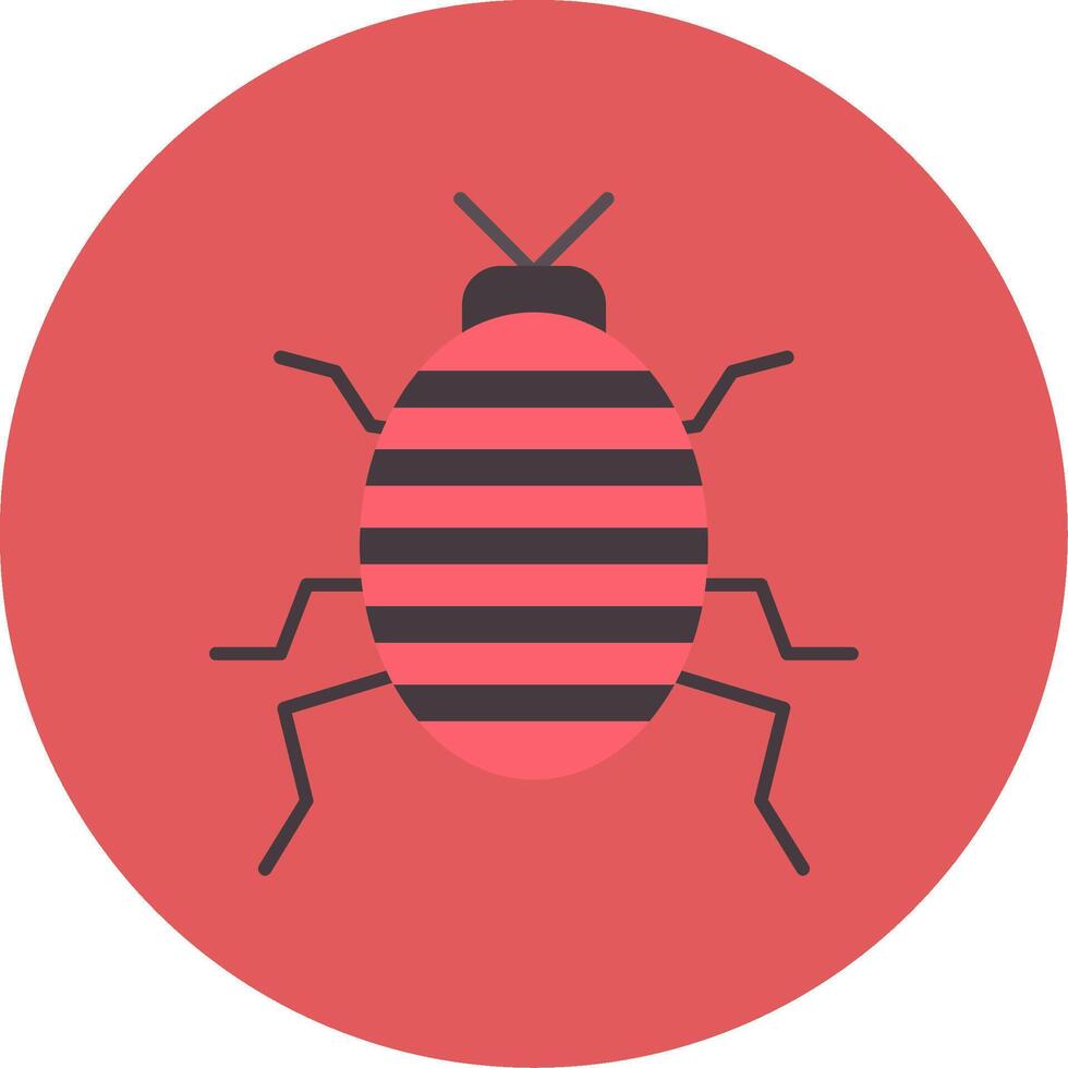 Bug Flat Circle Icon vector