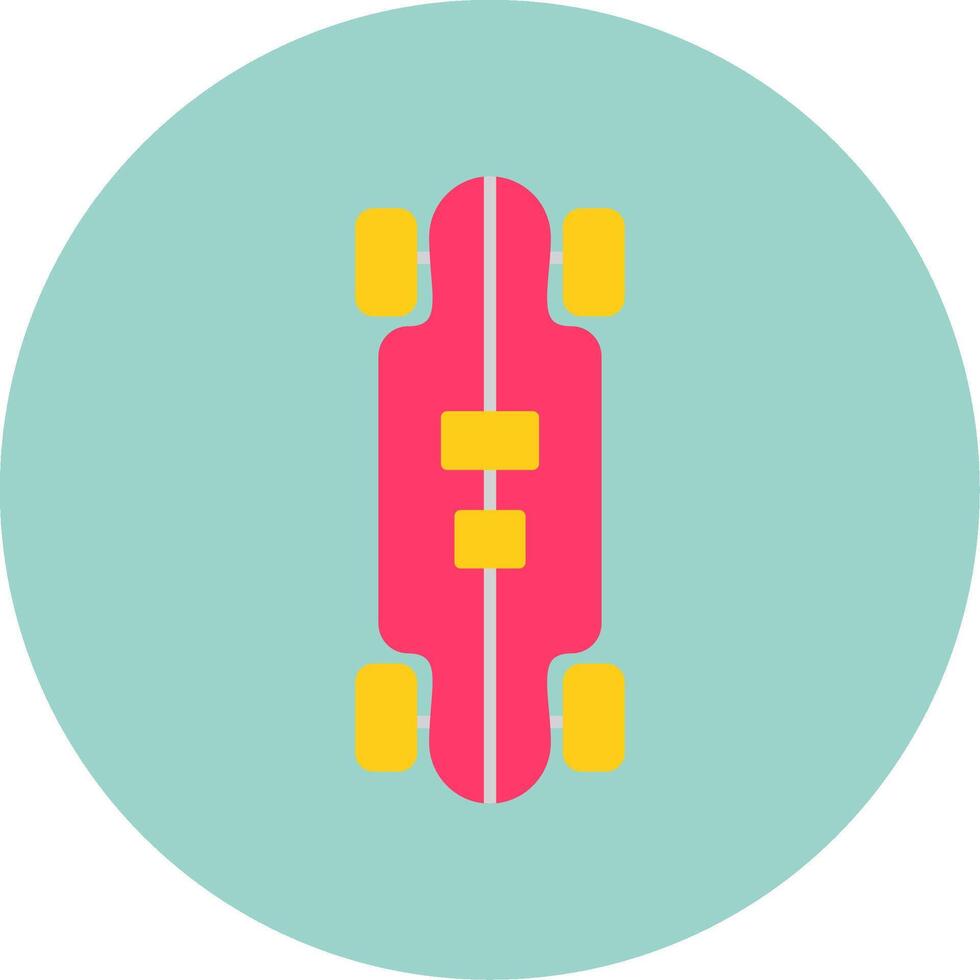 longboard plano circulo icono vector