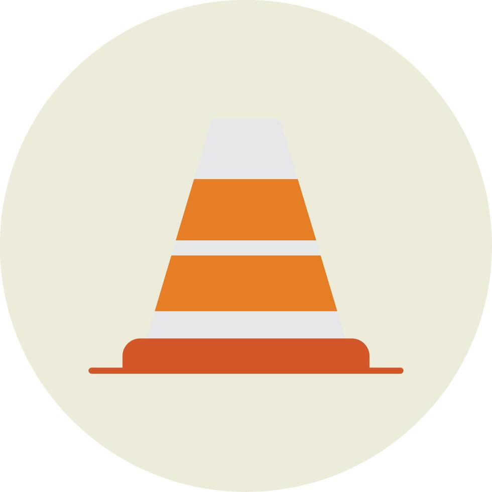 Cones Signal Flat Circle Icon vector
