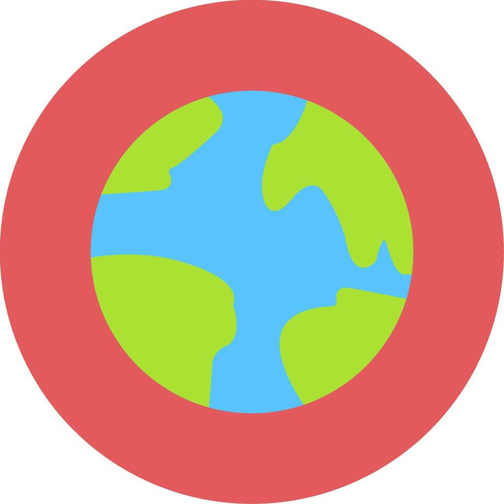 Planet Earth Flat Circle Icon vector